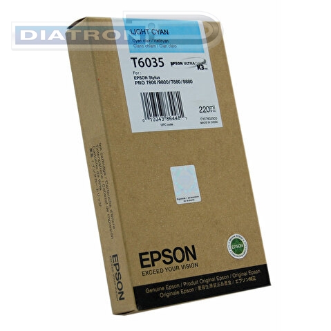 Картридж EPSON C13T603500 для Stylus Pro 7800/7880/9800/9880, 220мл, Light Cyan
