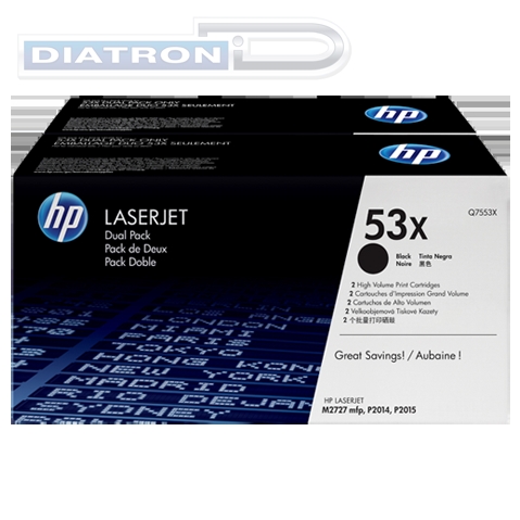 Картридж HP-Q7553XD для LJ P2014, 2х7000стр, Black, 2шт/уп