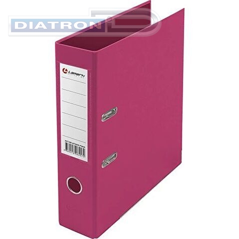 Папка-регистратор Lamark ПВХ двусторонний,  А4,  75мм, с металлическим уголком, розовый/бордовый