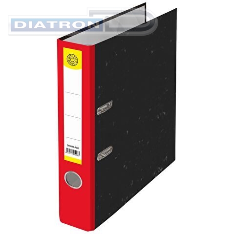 Папка-регистратор DOLCE COSTO  картон,  А4,  50мм, черный мрамор, корешок красный, без металлического уголка