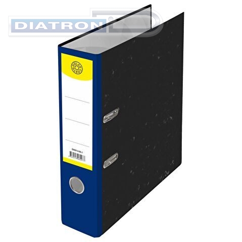 Папка-регистратор DOLCE COSTO  картон,  А4,  75мм, черный мрамор, корешок синий, без металлического уголка
