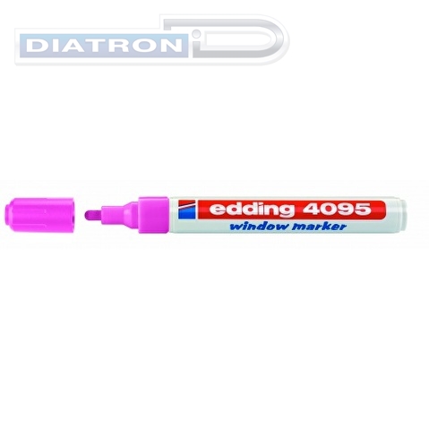 Маркер для стекол EDDING 4095, на меловой основе, круглый наконечник, 2-3мм, розовый неоновый