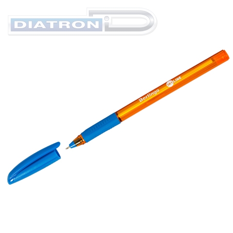 Ручка шариковая BERLINGO Skyline, резиновый упор, 0.5/0.7мм, синяя