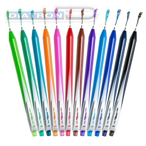 Ручка гелевая автоматическая PENTEL BL437-S Energel, 0.35/0.7мм, трехгранный корпус, одноразовая, голубая