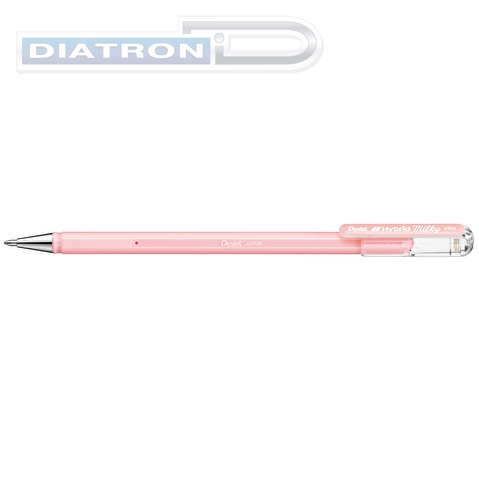 Ручка гелевая PENTEL K108-PP Hybrid Milky, 0.4/0.8мм, пастельная розовая