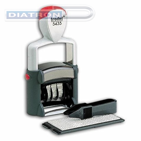 Датер самонаборный TRODAT 5435 Professional, 2-х строчный, месяц буквами, 41х24мм, металлический корпус, шрифт 4мм, автоматическое окрашивание