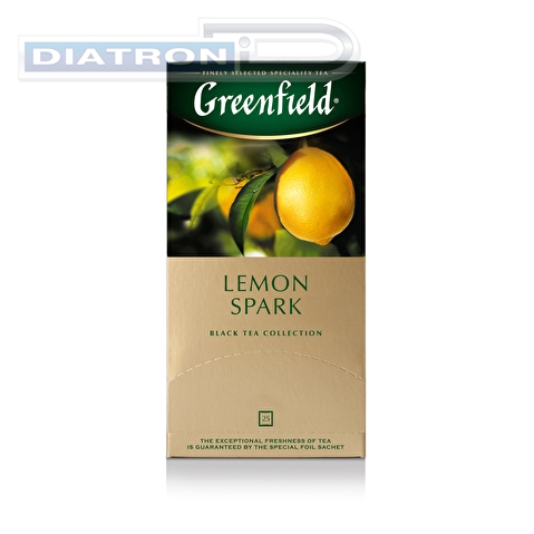 Чай черный GREENFIELD Lemon Spark, 25х2г, алюминиевый конверт
