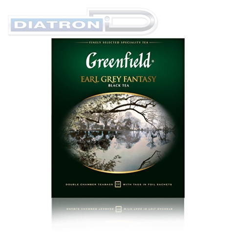 Чай черный ароматизированный GREENFIELD Earl Grey Fantasy, 100х2г, алюминиевый конверт