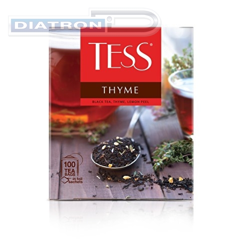 Чай черный TESS Thyme, с чабрецом и цедрой лимона, 100х1.5г