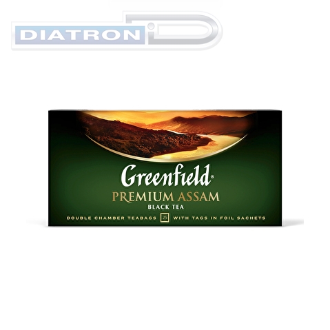 Чай черный GREENFIELD Premium Assam, 25х2г, алюминиевый конверт