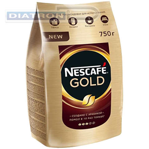 Кофе растворимый NESCAFE Gold, сублимированный, пакет, 750г