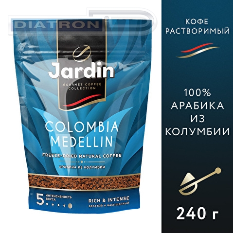 Кофе растворимый JARDIN Colombia Medellin, сублимированный, пакет, 240г
