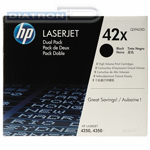 Картридж HP-Q5942XD для HP LJ 4250/4350, 20000стр, Black, двойная упаковка