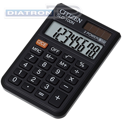 Калькулятор карманный  8 разр. CITIZEN SLD-100N двойное питание, футляр-бумажник, 88x57х8мм