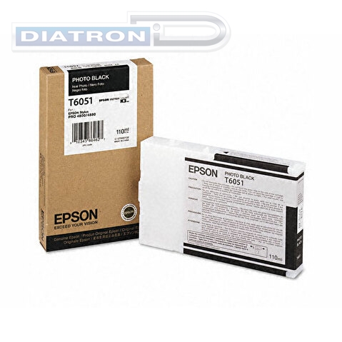 Картридж EPSON C13T605100 для Stylus Pro 4800/4880, 110мл, Black