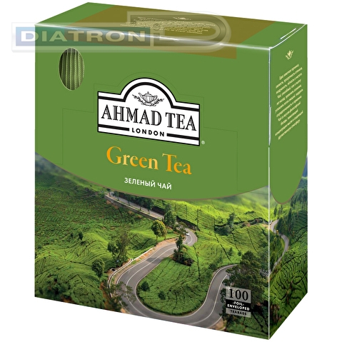 Чай зеленый AHMAD Green Tea 100x2г, c ярлычком