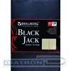 Бизнес-тетрадь А5  128л, BRAUBERG BLACK JACK, обложка "гладкая кожа", внутренний блок кремовый, резинка, клетка, черная