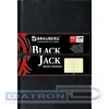 Бизнес-блокнот А6  128л, BRAUBERG BLACK JACK, обложка "гладкая кожа", внутренний блок кремовый, резинка, клетка, черная