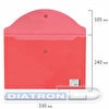 Папка-конверт на кнопке  А4, пластик, 0.15мм, прозрачный, однотонный, красная
