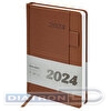 Ежедневник датированный BRAUBERG Pocket, 2024г, A5, 138х213мм, обложка под кожу, карман, держатель для ручки, 168л, коричневый