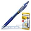 Ручка гелевая автоматическая BRAUBERG Officer, резиновый упор, 0.35/0.5мм, корпус тонированный синий, синяя