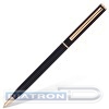 Ручка шариковая BRAUBERG Slim Black, корпус черный, золотые детали, синяя