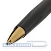 Ручка шариковая BRAUBERG Perfect Black, корпус черный, золотые детали, синяя