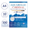 Альбом для акварели А4, 10л. на склейке Clairefontaine "Cardinal",300г/м2,торшон,холод.пресс.,хлопок