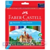 Набор цветных карандашей Faber-Castell, 48цв, корпус шестигранный, точилка, в картонной коробке