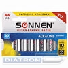 Батарейка SONNEN AA/LR6/1.5V, алкалиновая, 10шт/уп
