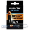 Батарейка DURACELL AA/LR6, 1.5V, Optimum, алкалиновая,  4шт/уп
