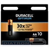 Батарейка DURACELL AA/LR6, 1.5V, Optimum, алкалиновая,  10шт/уп