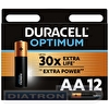 Батарейка DURACELL AA/LR6, 1.5V, Optimum, алкалиновая,  12шт/уп