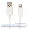 Кабель соединительный USB 2.0-Lightning, 1 м, SONNEN, медь, для передачи данных и зарядки iPhone/iPad, белый, 513559