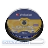 Перезаписываемый DVD-диск в боксе DVD+RW VERBATIM 4.7ГБ, 4х, 10шт/уп, (43488)