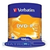 Записываемый DVD-диск в боксе DVD-R VERBATIM 4.7ГБ, 16x, 100шт/уп, (43549)