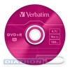 Записываемый DVD-диск DVD+R VERBATIM 4.7ГБ, 16x,  5шт/уп, Slim Case (43556)