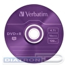 Записываемый DVD-диск DVD+R VERBATIM 4.7ГБ, 16x,  5шт/уп, Slim Case (43556)