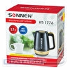 Чайник электрический SONNEN KT-1776, 1,7л, 2200 Вт, закрытый нагревательный элемент, пластик, черный/горчичный