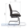 Конференц-кресло CHAIRMAN 279V JP, на полозьях, низкая спинка, ткань черная (JP-15-2)