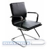 Конференц-кресло БЮРОКРАТ CH-993-LOW, низкая спинка, полозья хром, иск.кожа черная