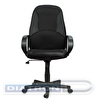 Кресло руководителя BRABIX City EX-512, крестовина пластик, экокожа/ткань черная