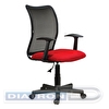 Кресло офисное BRABIX Spring MG-307, крестовина пластик, Т-образные подлокотники, спинка сетка черная, сиденье ткань красная TW