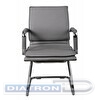 Конференц-кресло БЮРОКРАТ CH-993-LOW, низкая спинка, полозья хром, иск.кожа серая