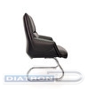 Конференц-кресло AR-C107A-V, полозья хром, максимальная нагрузка 100кг, кожа/экокожа черная  (PW8616/K61-5 Cn)