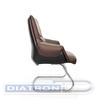 Конференц-кресло AR-C107A-V, полозья хром, максимальная нагрузка 100кг, кожа темно-коричневая/экокожа черная (PW6812/K61-5 Cn)