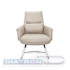 Конференц-кресло AR-C107A-V, полозья хром, максимальная нагрузка 100кг, кожа/экокожа светло-серая (PW906/K61-1 Cn)