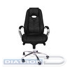 Кресло руководителя RT-331-1, крестовина хром, мультиблок, максимальная нагрузка 120кг, кожа черная/экокожа черная