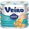 Бумага туалетная VEIRO Linia CLASSIC, 2-слойная,  4рул/уп, голубая (5С24Г)