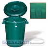 Контейнер для мусора пластиковый  60л IDEA, с крышкой, D=48.5см, H=72см, серый/зеленый